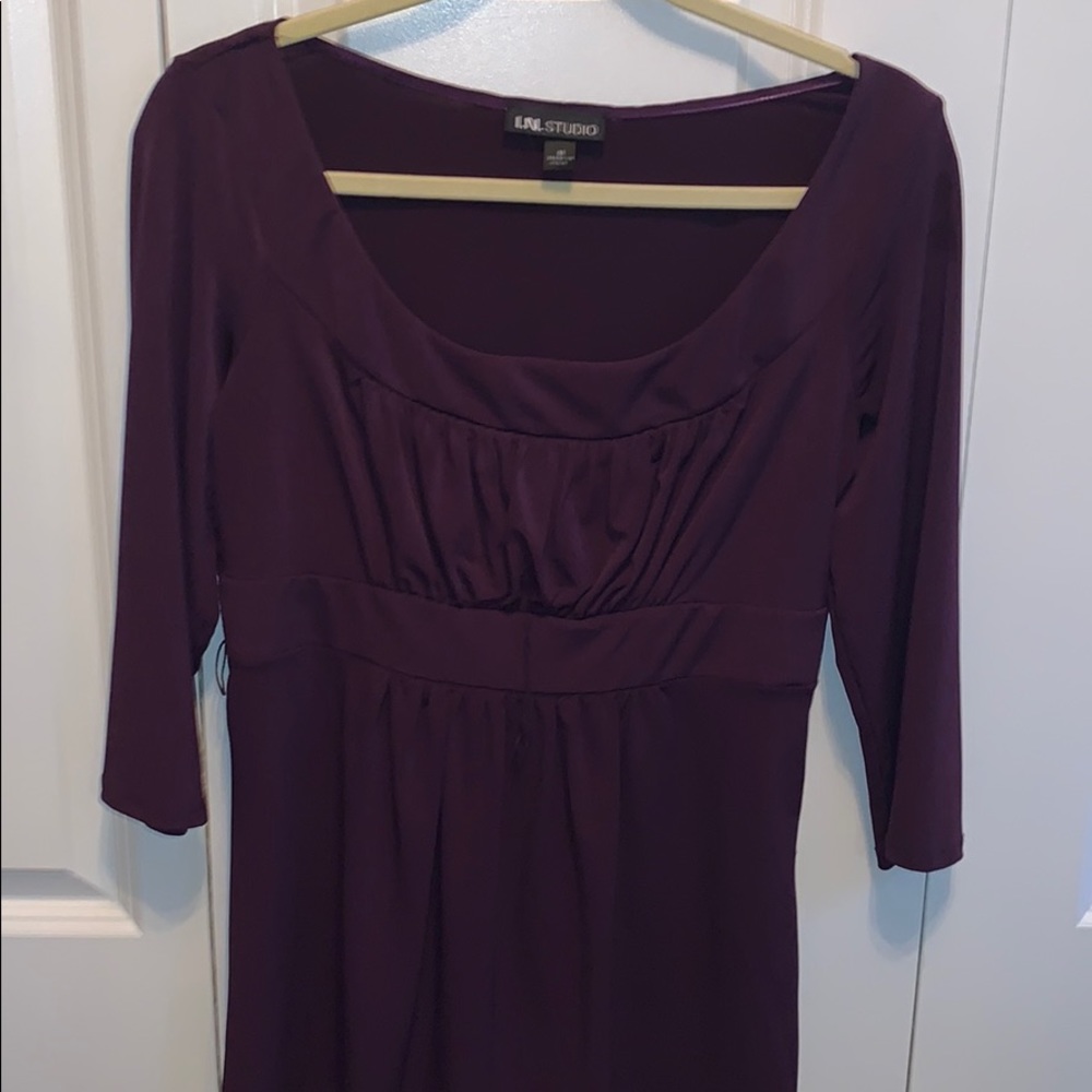 I.N. Studio Eggplant Woman’s A-line Blouse